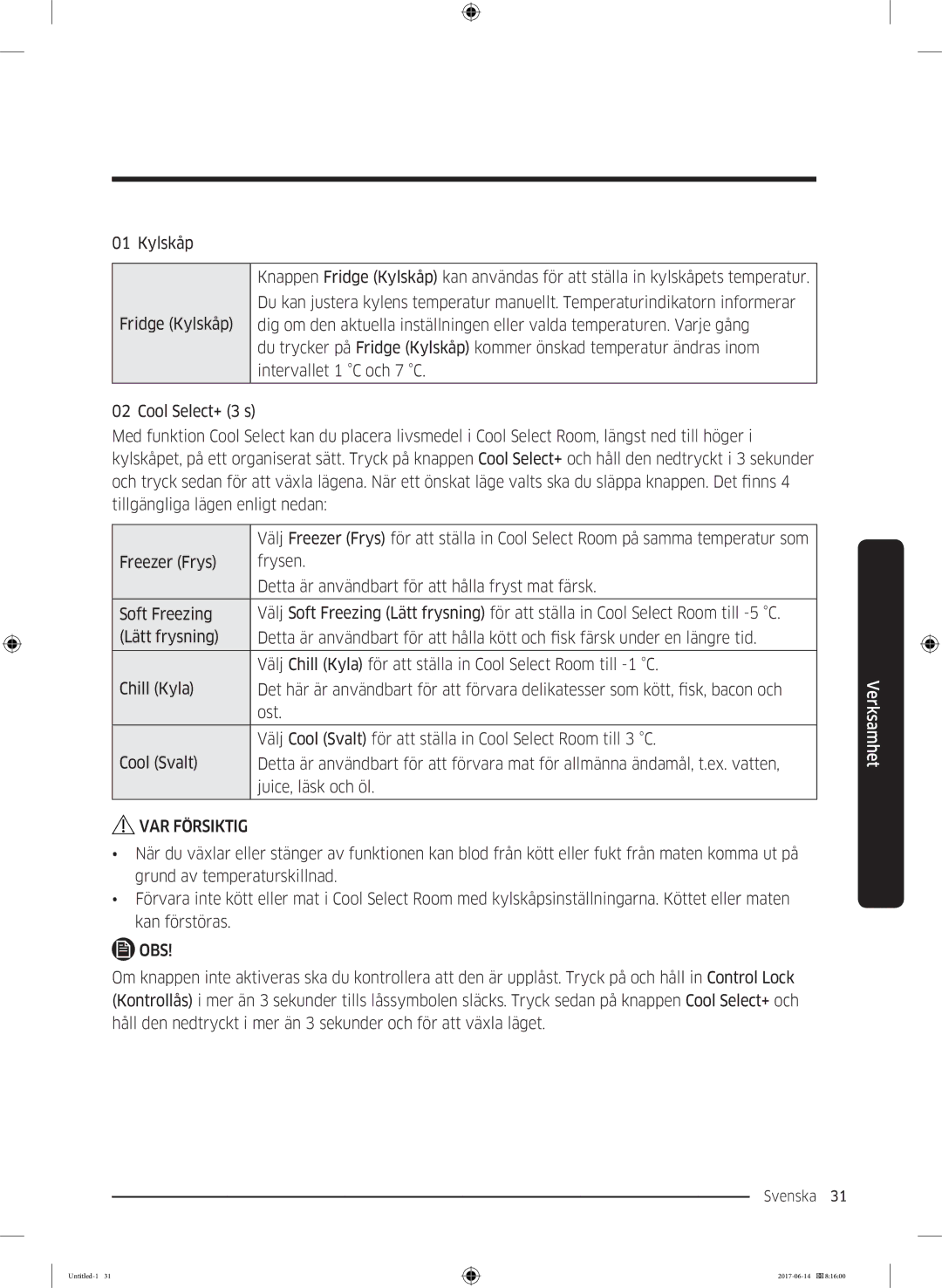 Samsung RF60J9020WZ/EE manual Svenska 31  